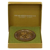 مدال یادبود مسابقات جهانی کشتی تهران 1352 (با جعبه) - MS64 - محمد رضا شاه