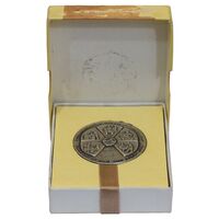 مدال نقره انقلاب سفید 1346 (با جعبه) - AU - محمد رضا شاه