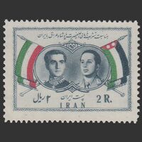 تمبر دیدار ملک فیصل دومین پادشاه عراق 1336 - محمدرضا شاه