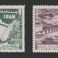 تمبر افتتاح خط آهن تهران - تبریز 1337 - محمدرضا شاه