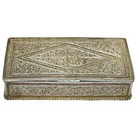 جعبه نقره ملیله کاری طرح اسلیمی