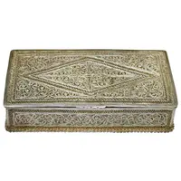 جعبه نقره ملیله کاری طرح اسلیمی