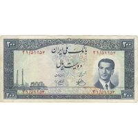 اسکناس 200 ریال 1330 (شماره قرمز) - تک - EF45 - محمد رضا شاه
