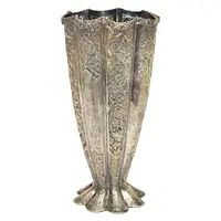 گلدان نقره قلمزنی طرح گل و مرغ