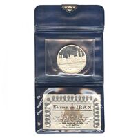 مدال نقره 100 ریال جشنهای 2500 ساله 1350 (با کاور فابریک) - PF66 - محمد رضا شاه