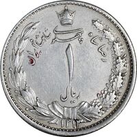 سکه 1 ریال 1313 - چرخش 45 درجه - AU58 - رضا شاه