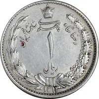 سکه 1 ریال 1313 - چرخش 45 درجه - AU58 - رضا شاه
