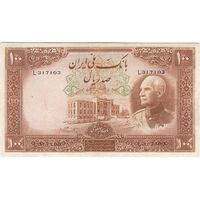 اسکناس 100 ریال پشت فارسی (شماره لاتین) - تک - EF45 - رضا شاه