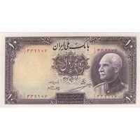 اسکناس 10 ریال پشت فارسی (بدون مهر) - تک - UNC62 - رضا شاه