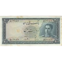 اسکناس 200 ریال پل ورسک - تک - EF45 - محمد رضا شاه