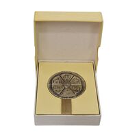 مدال نقره انقلاب سفید 1346 (با جعبه فابریک) - UNC - محمد رضا شاه