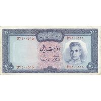 اسکناس 200 ریال (آموزگار - سمیعی) نوشته سیاه - تک - EF45 - محمد رضا شاه