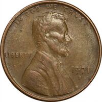 سکه 1 سنت 1971D لینکلن - AU50 - آمریکا