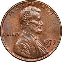 سکه 1 سنت 1979D لینکلن - MS61 - آمریکا