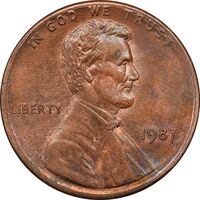 سکه 1 سنت 1987 لینکلن - MS63 - آمریکا