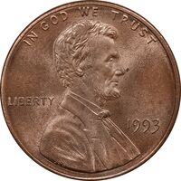 سکه 1 سنت 1993 لینکلن - MS63 - آمریکا