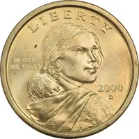 سکه یک دلار 2000D ساکاگاوا (دختر سرخپوست) - MS61 - آمریکا