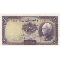 اسکناس 10 ریال پشت لاتین 1316 (مهر 1317) - تک - AU58 - رضا شاه