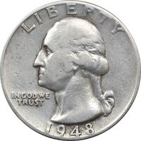 سکه کوارتر دلار 1948 واشنگتن - VF30 - آمریکا