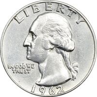 سکه کوارتر دلار 1962D واشنگتن - EF40 - آمریکا