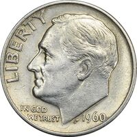 سکه 1 دایم 1960D روزولت - AU50 - آمریکا