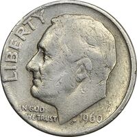 سکه 1 دایم 1960D روزولت - VF35 - آمریکا