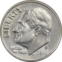 سکه 1 دایم 2000D روزولت - MS61 - آمریکا