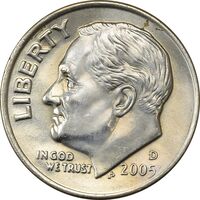 سکه 1 دایم 2005D روزولت - MS63 - آمریکا