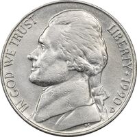 سکه 5 سنت 1990D جفرسون - AU50 - آمریکا