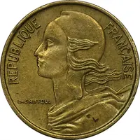 سکه 5 سانتیم 1972 (ماریان) جمهوری کنونی - AU50 - فرانسه