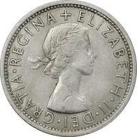 سکه 2 شیلینگ 1966 الیزابت دوم - AU55 - انگلستان