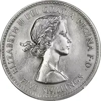 سکه 5 شیلینگ 1960 الیزابت دوم - AU50 - انگلستان