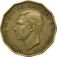 سکه 3 پنس 1944 جرج ششم - EF45 - انگلستان