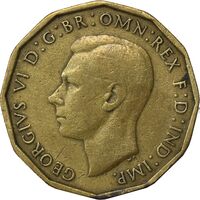 سکه 3 پنس 1940 جرج ششم - VF35 - انگلستان