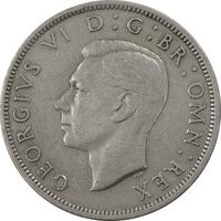 سکه 1/2 کرون 1948 جرج ششم - EF40 - انگلستان