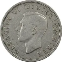 سکه 1/2 کرون 1950 جرج ششم - VF35 - انگلستان