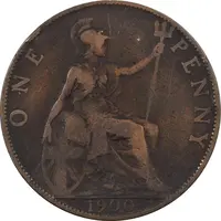 سکه 1 پنی 1900 ویکتوریا - VF35 - انگلستان