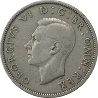 سکه 2 شیلینگ 1947 جرج ششم - VF35 - انگلستان