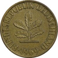 سکه 5 فینیگ 1969D جمهوری فدرال - EF45 - آلمان