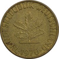 سکه 5 فینیگ 1970F جمهوری فدرال - EF45 - آلمان