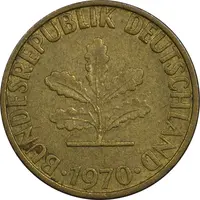 سکه 5 فینیگ 1970F جمهوری فدرال - EF45 - آلمان
