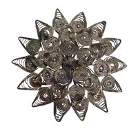 سنجاق سینه ملیله کاری طرح گل  - کد 027497