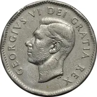 سکه 5 سنت 1949 جرج ششم - EF45 - کانادا