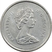 سکه 25 سنت 1988 الیزابت دوم - AU55 - کانادا