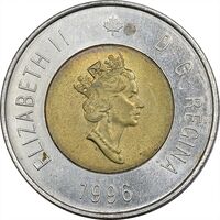سکه 2 دلار 1996 الیزابت دوم - AU58 - کانادا