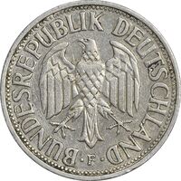 سکه 1 مارک 1962F جمهوری فدرال - EF45 - آلمان