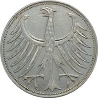 سکه 5 مارک 1965D جمهوری فدرال - AU55 - آلمان