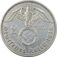 سکه 2 رایش مارک 1938A رایش سوم - EF45 - آلمان