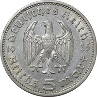 سکه 5 رایش مارک 1935A رایش سوم - AU55 - آلمان