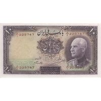 اسکناس 10 ریال پشت لاتین 1316 (بدون مهر) - تک - AU58 - رضا شاه